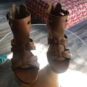 A.N.A tan wedge heel sandals used no box 11